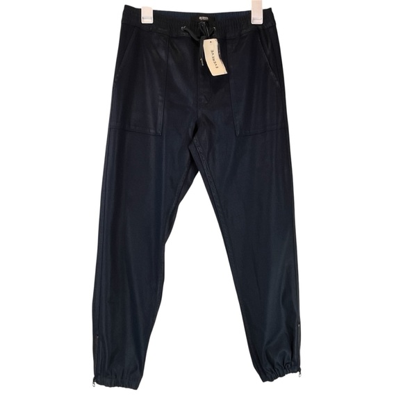NEWEvereve Hudson Jeans Coated Utility Jogger Pants Dark Navy Sz S NWT